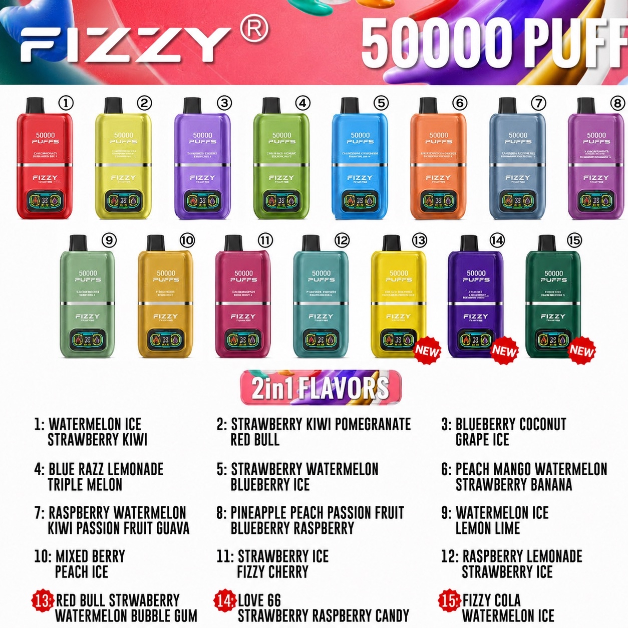 【Fizzyシリーズ代表作】Fizzy Twins 50K｜2フレーバー切替 ニコパフ N5%